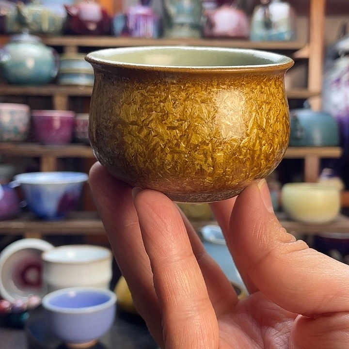 杯子瓷钧瓷窑变杯微瑕