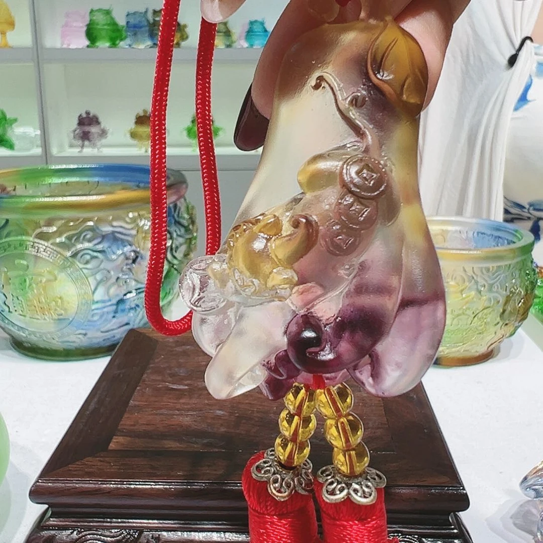 【闪购商品】手工艺品琉璃佛手瓜貔貅车挂