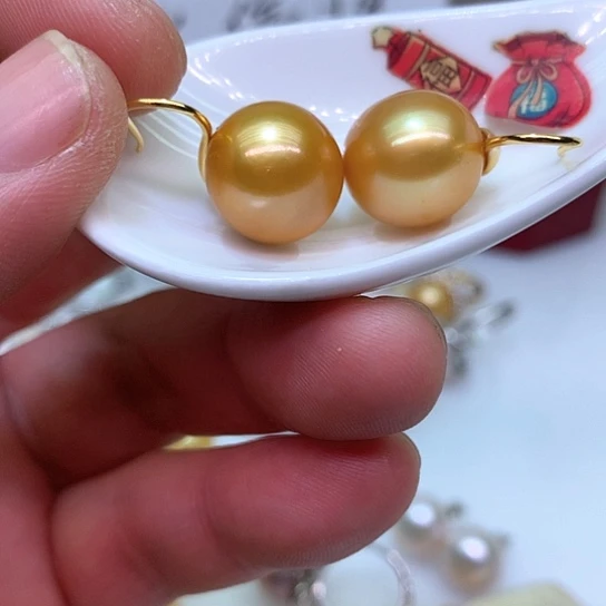 淡水珍珠耳饰银S925镶嵌