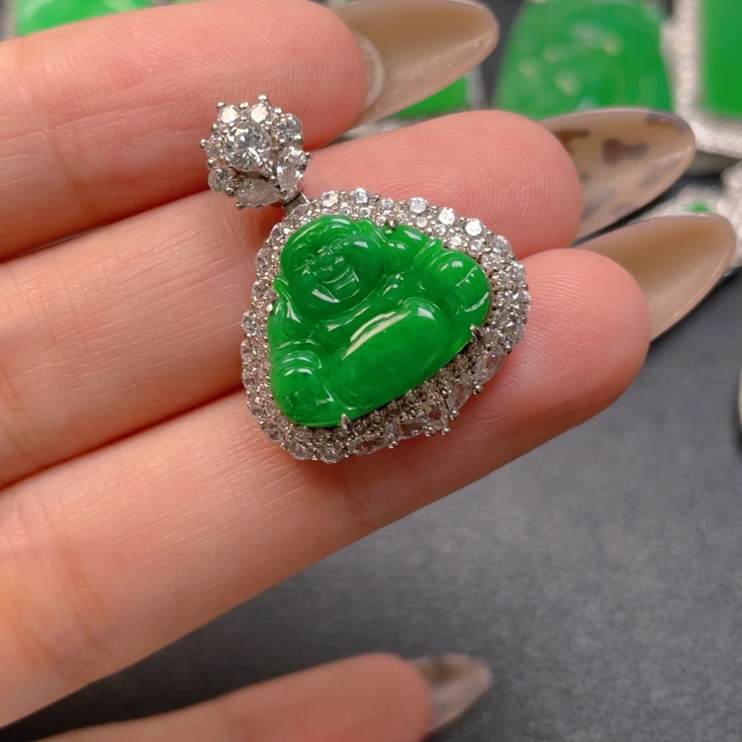 翡翠银S925镶嵌颈饰