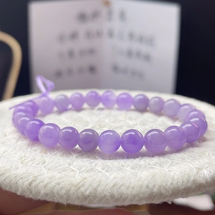 糯冰紫珠珠手串 卡7