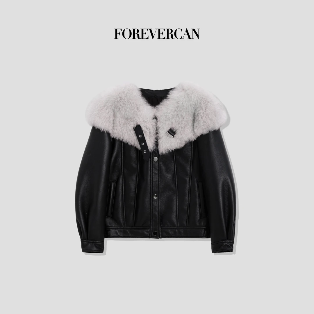 FOREVERCAN“瑞士凛冬”狐狸毛领 美利奴羊皮外套 SC22523