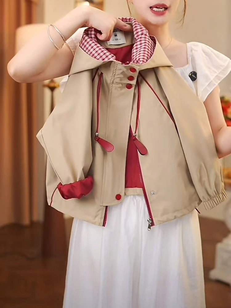 女童外套冲锋衣秋季25新款中大童洋气春秋装男女宝宝时尚宽松上衣