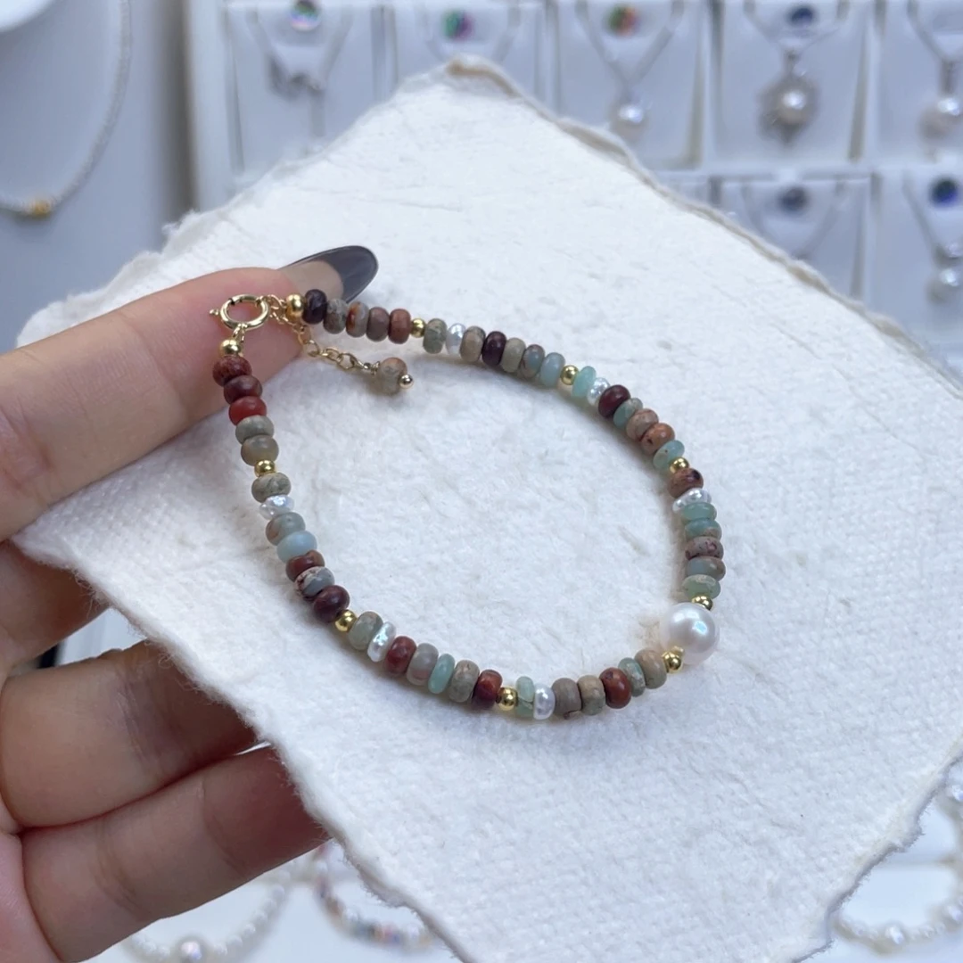 淡水珍珠银S925镶嵌手绳