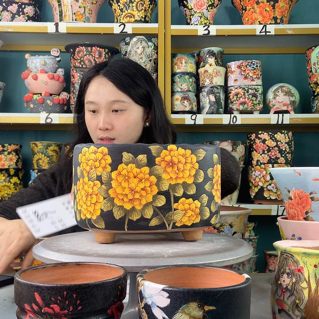 落****陶景德镇手工花盆988