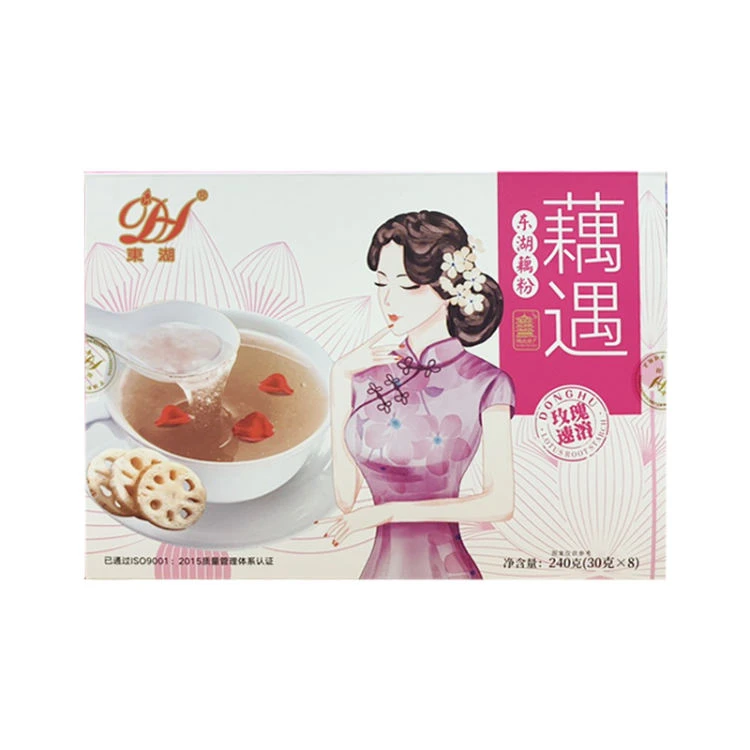 见商品外包装 藕遇玫瑰速溶藕粉盒/盒
