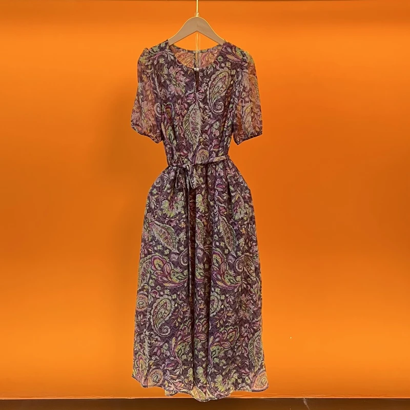 【老王专属】2025夏季新款法式优雅设计师款收腰显瘦连衣裙-5501-16