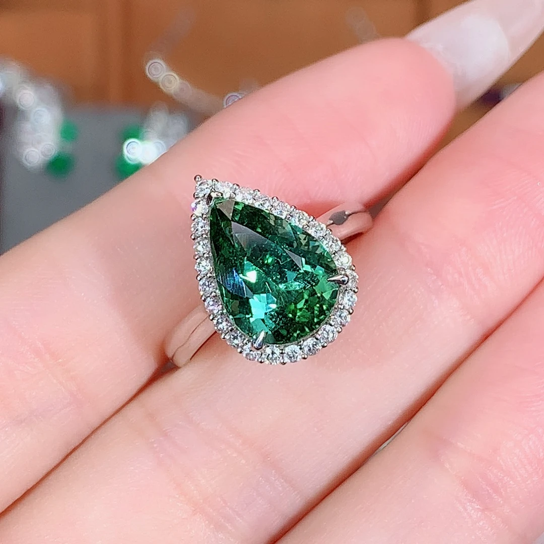 18K金镶嵌戒指碧玺3.98ct/天然宝石/七天无理由