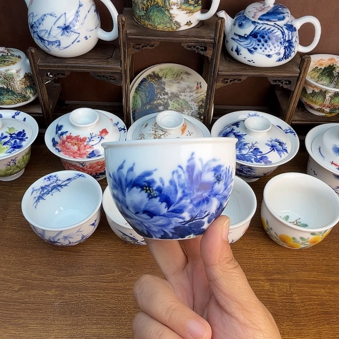 忠意堂釉下彩花开富贵