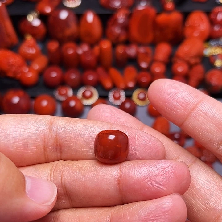 南红玛瑙未镶嵌配饰火焰纹老型12.6mm