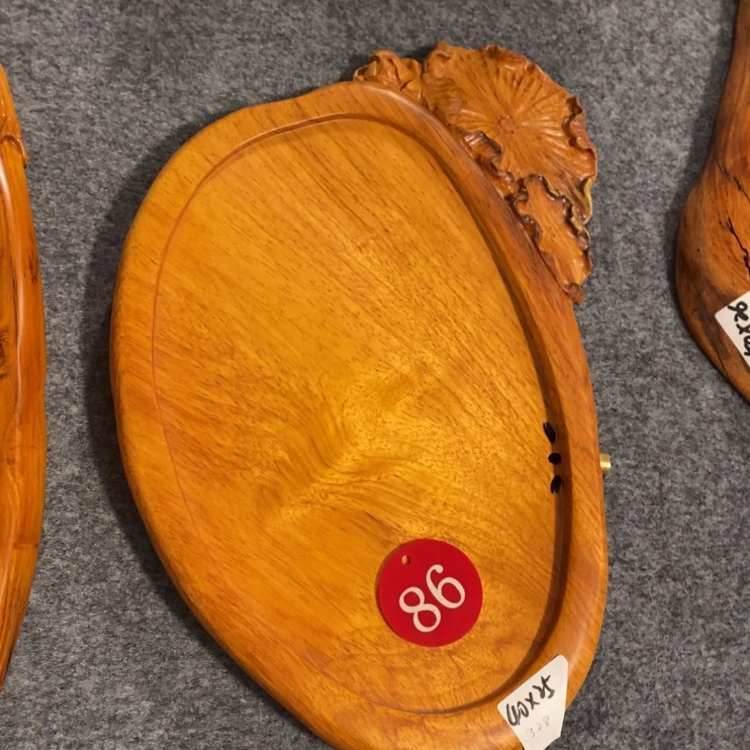 40×25老挝黄花梨随形茶盘