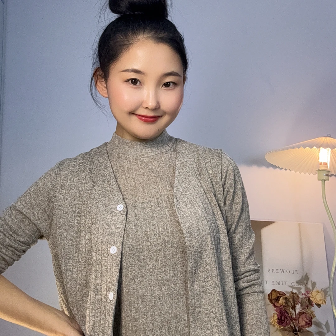 2696上衣➕2695背心款长袖休闲时尚打底可当作居家服