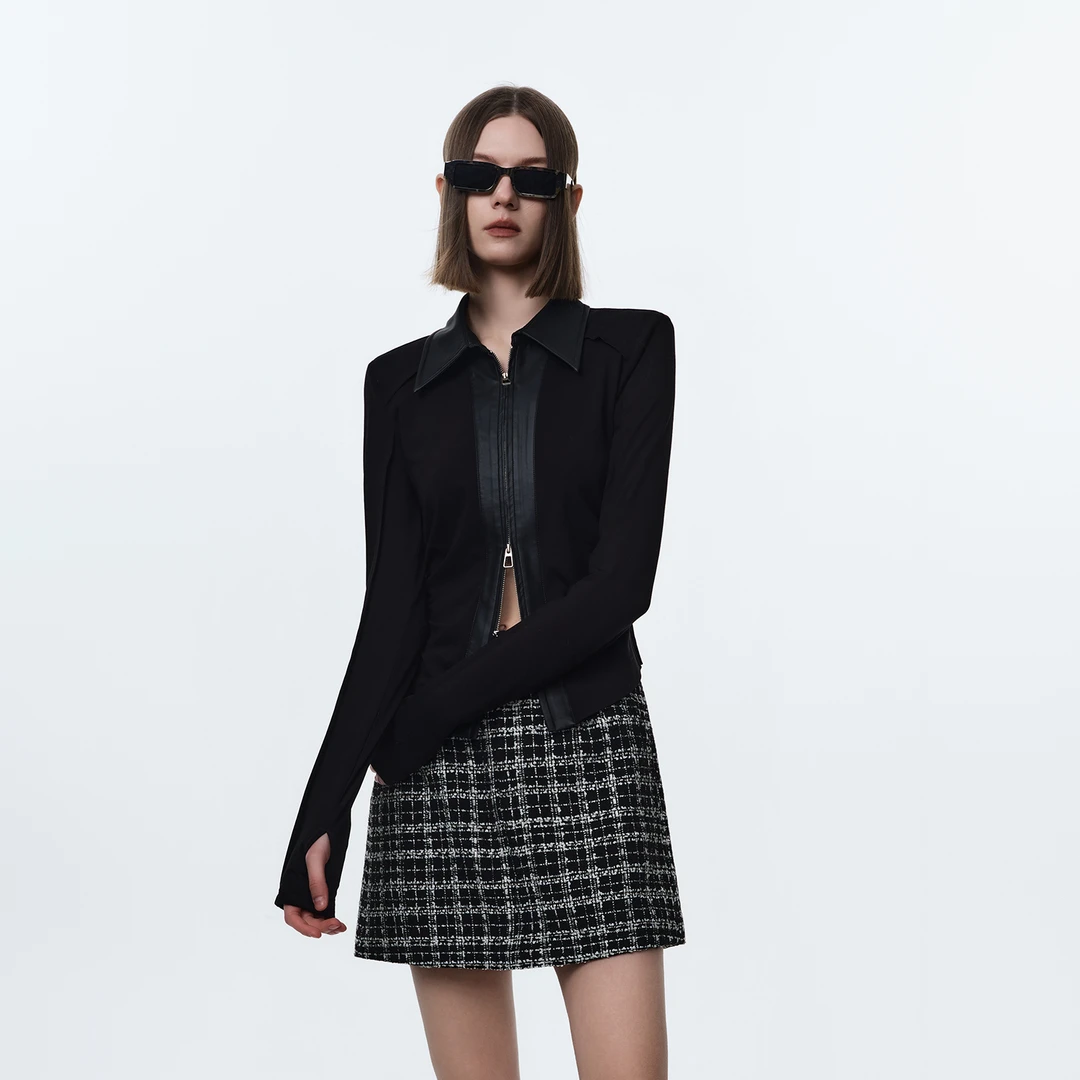 【达人专属】撞色拼接长袖针织衫DC423200Z0