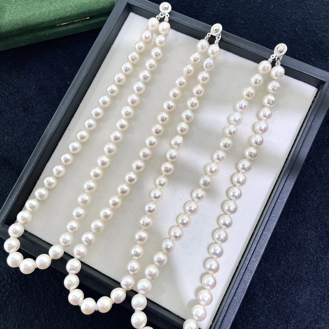 天然珍珠 海水akoya满珠项链 9-10MM 多样性发一 R259