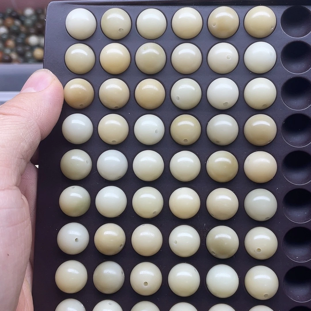 吊坠白玉菩提13精品非料奶黄圆60颗