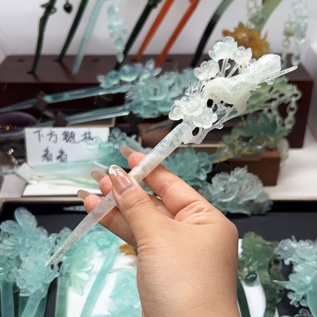 蛇纹石玉未镶嵌发饰