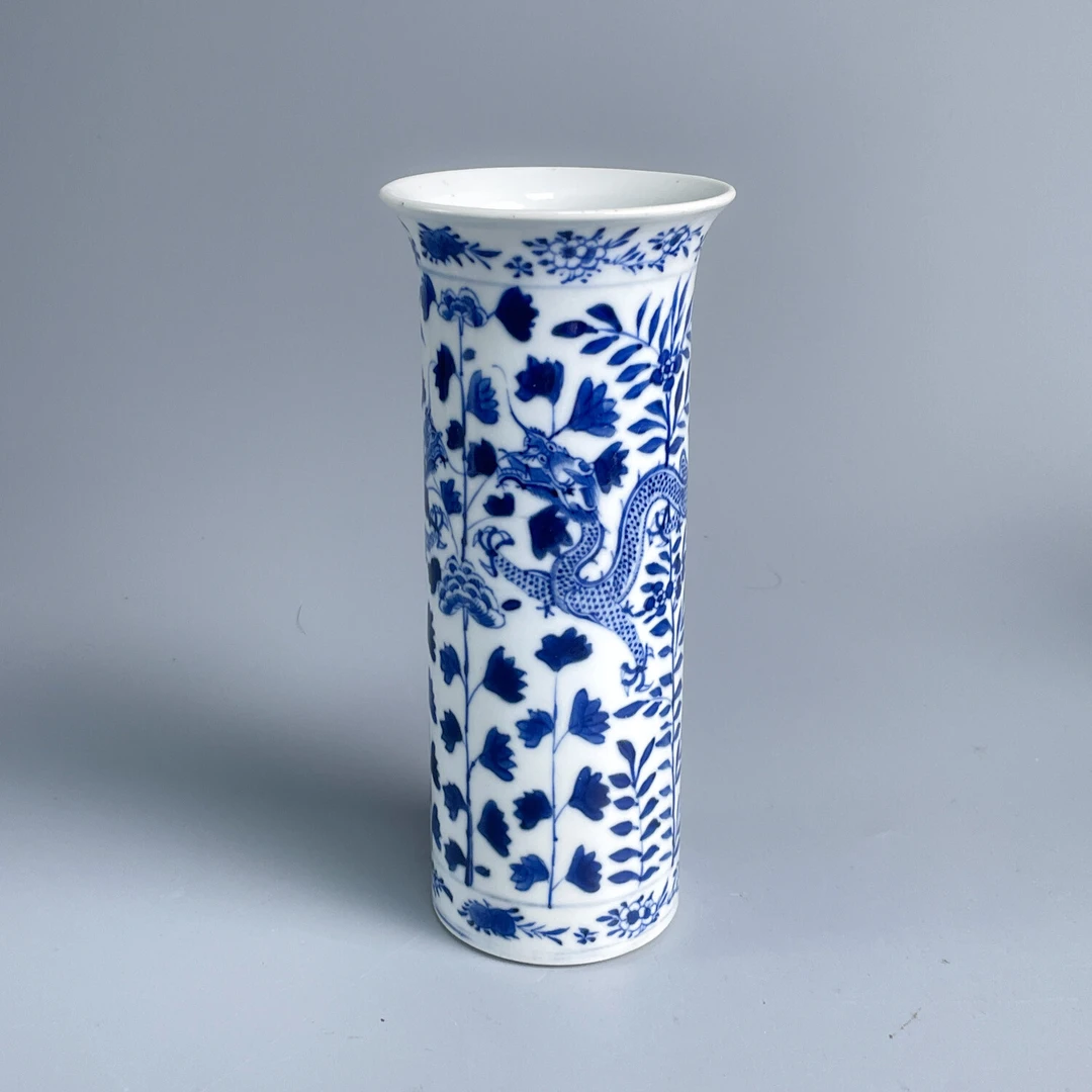 清光绪青花龙纹花插-M25DV005F69-01