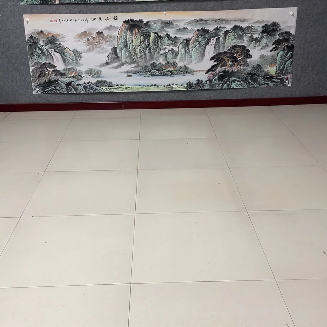 土***生国画八尺对开画芯