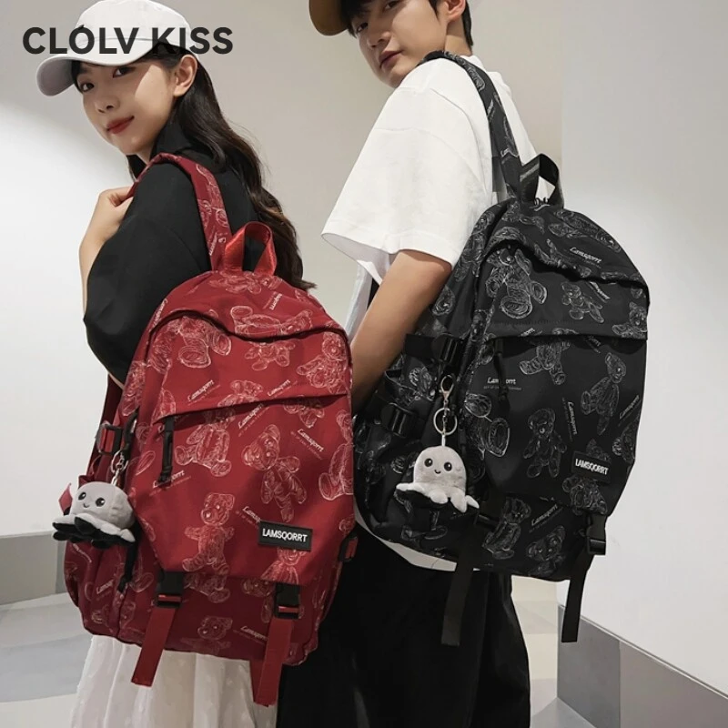 CLOLV&KISS书包男大学生高颜值小众设计感背包女生初中生高中生中