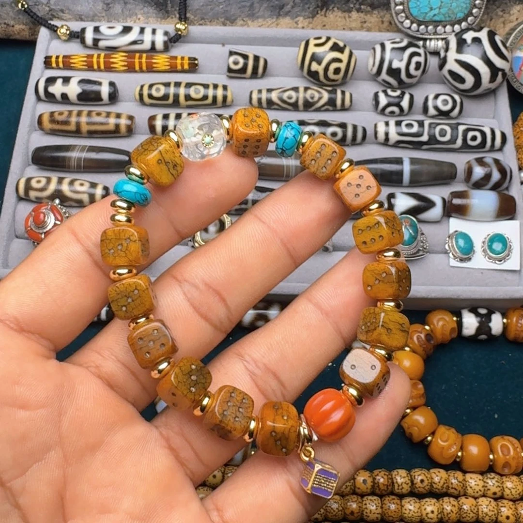 柏香籽/百香籽手串牦牛骨