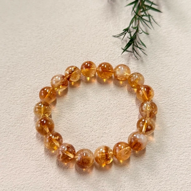 【六六中古】精美黄水晶手串bs1209珠子10.5-11多样性发其一