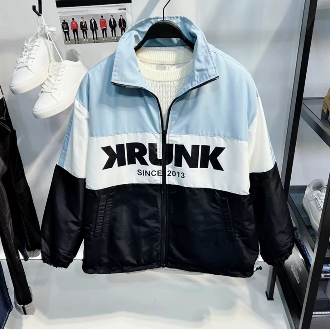 拼色男女同款宽松休闲外套