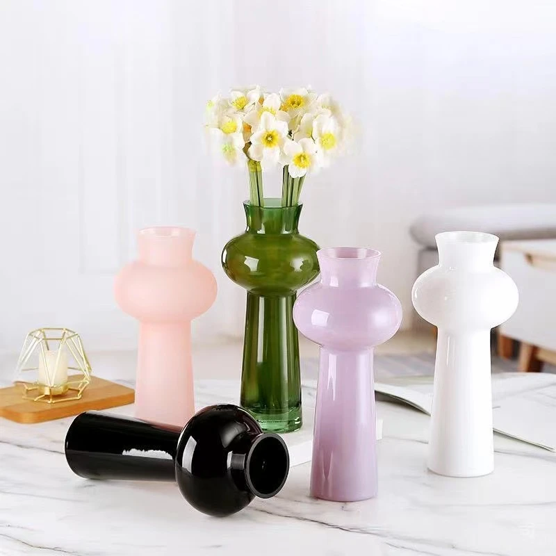 玻璃花瓶 ins风高颜值艺术摆件古风水培养鲜花创意高档中式摆件