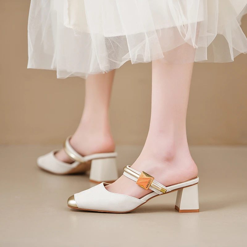 G包头半拖女士外穿2025夏天新款配裙子超火时尚绝美凉拖鞋