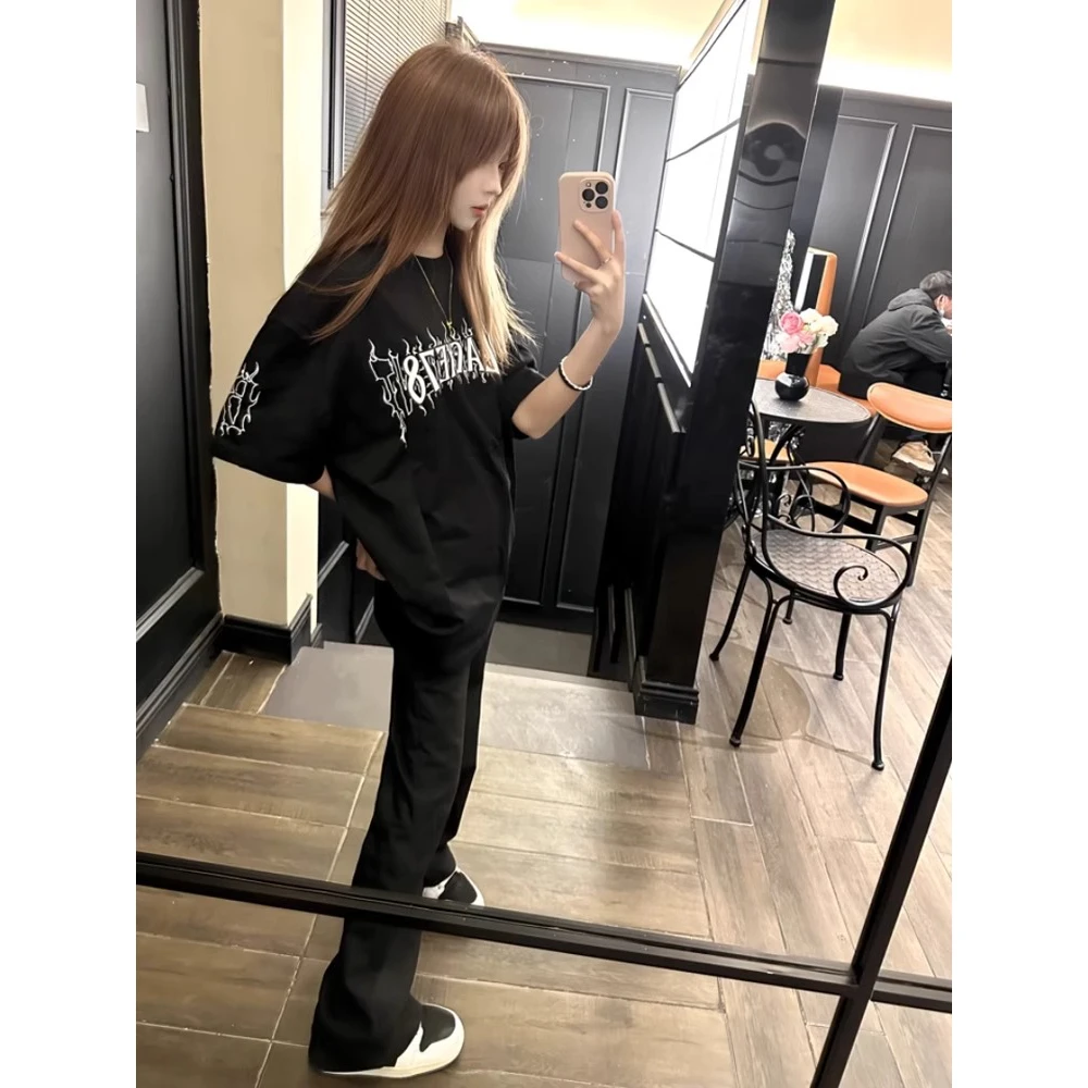 高品质纯棉230克精梳紧密手感好爽滑优质做工前印花t恤女