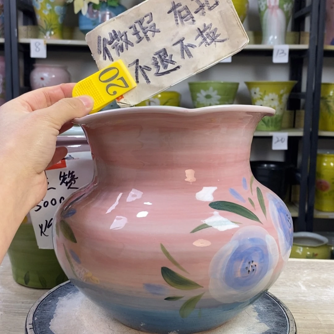 景德镇手工手绘陶瓷花盆