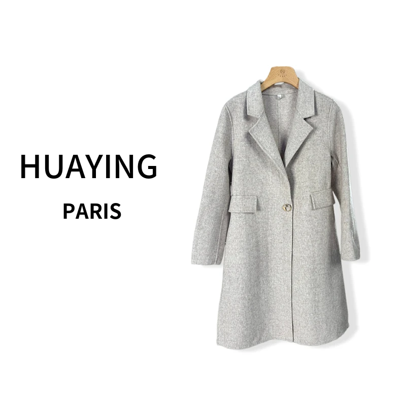 【花楹】气质时尚中长款羊毛大衣688