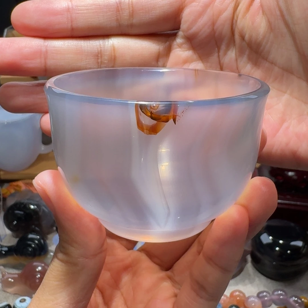 玛瑙/玉髓玛瑙茶杯70毫升未镶嵌