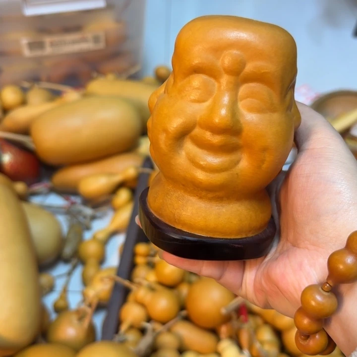 清***天竹类老皮四面佛摆件