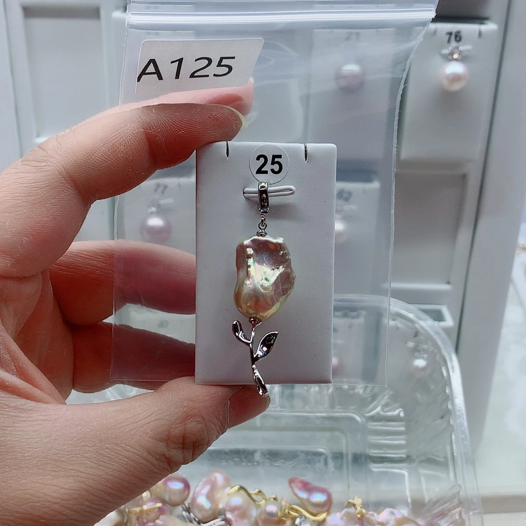 合金吊坠(不含链)淡水珍珠