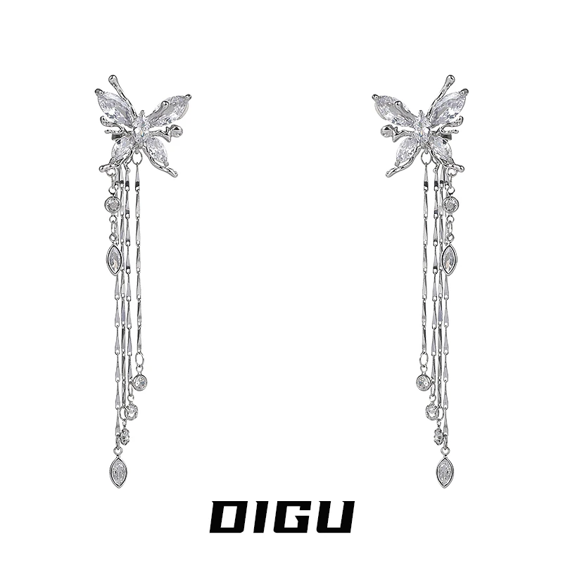 嘀咕家 铜合金合成锆石耳饰 精致锆石耳夹轻奢耳骨夹女春季耳饰