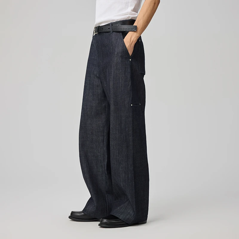 WHIMNOTION 25AW 撞钉扭缝土耳其进口银丝原牛仔裤