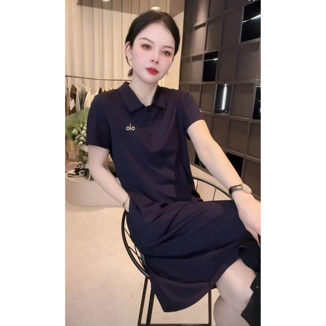 韩版休闲百搭连衣裙女2025夏新款衬衫领设计感百搭连衣裙显瘦上衣