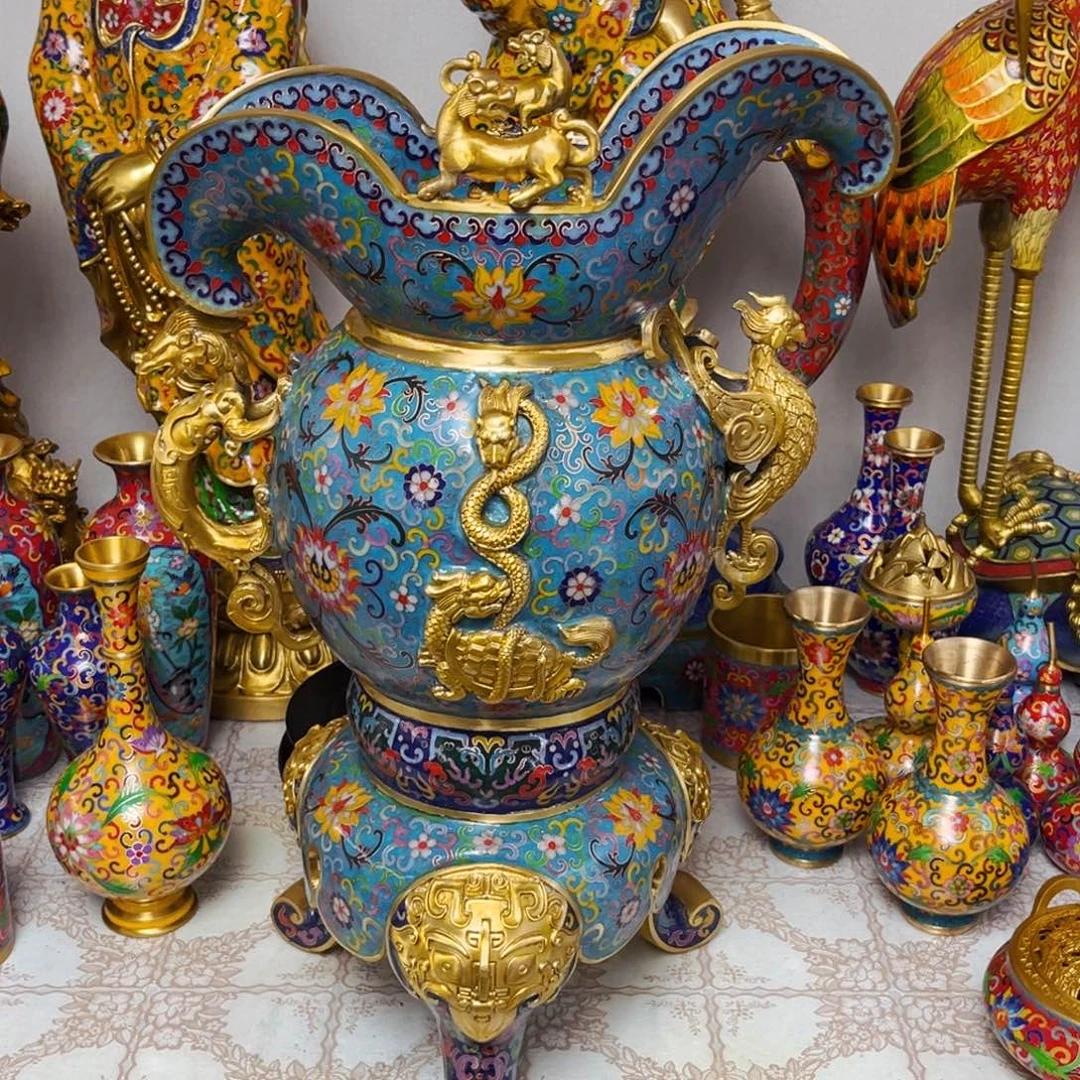 g***y铜景泰蓝爵杯一个高度60