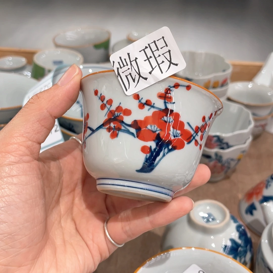 釉下手绘茶具微瑕