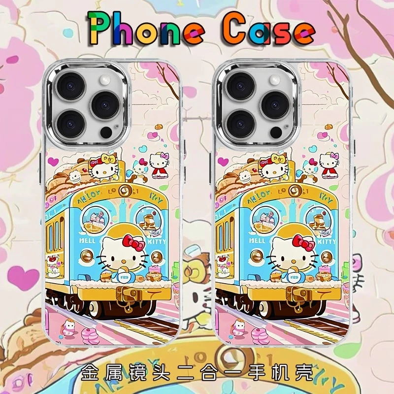 火车凯蒂适用苹果16/15手机壳iPhone13/12透明电镀XS/XR软壳11/8P