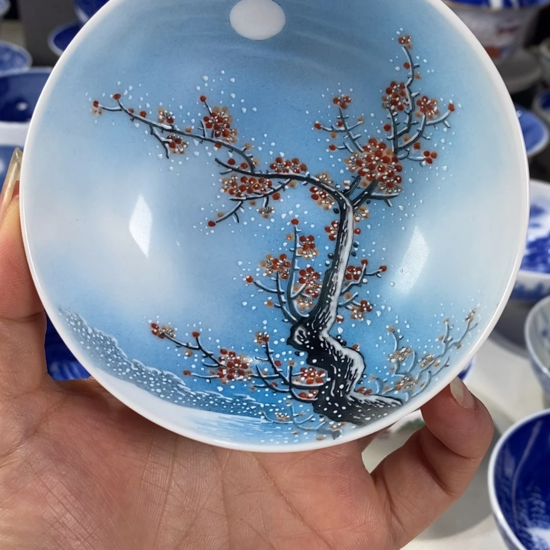 粉彩梅花主人杯杯