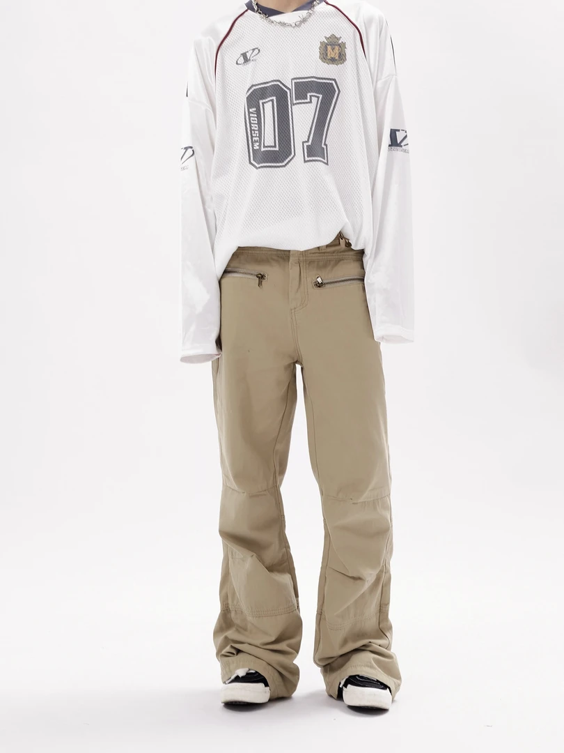 Arrivallng 美式高级宽松堆叠感直筒休闲裤男女美式街头长裤潮