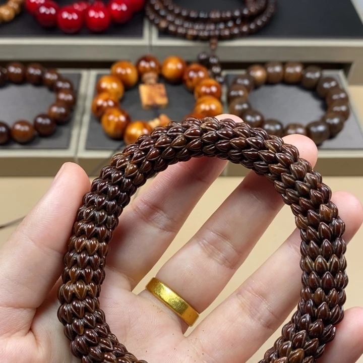 紫金鼠吊坠1.2九转莲花紫金鼠佛珠手串