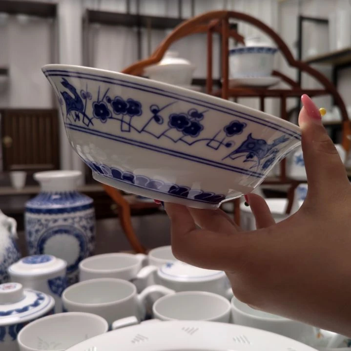 陶瓷双鹿8寸汤碗两只装