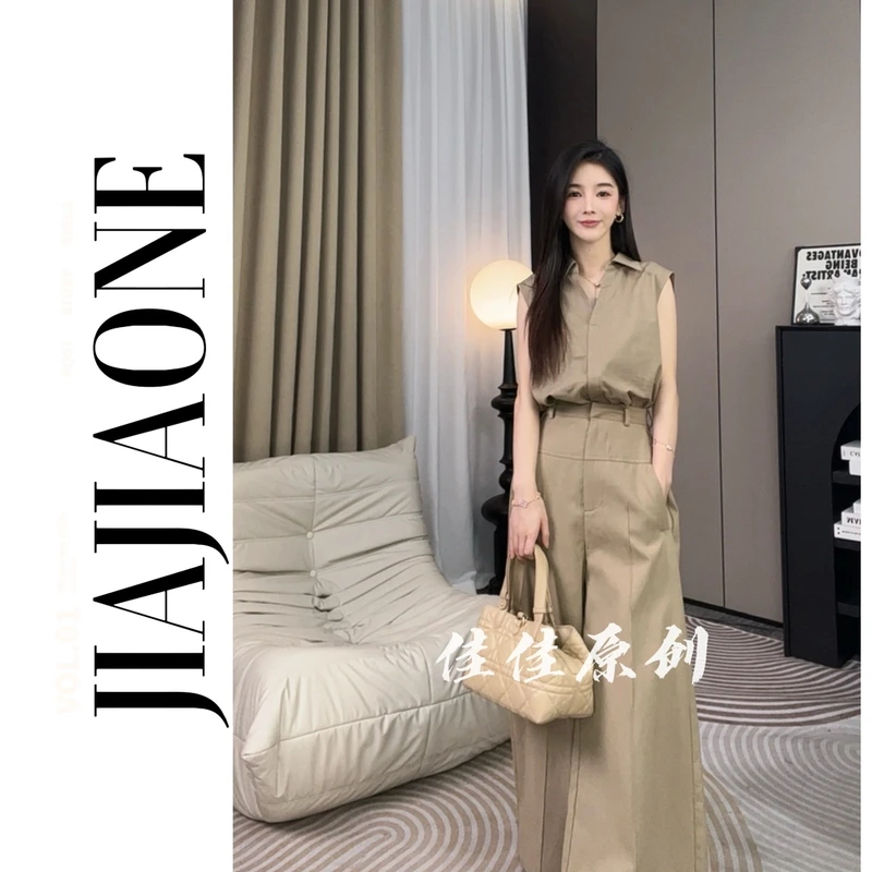 【佳美儿服饰】休闲风慵懒风时尚套装时尚高腰减龄女装复古夏季