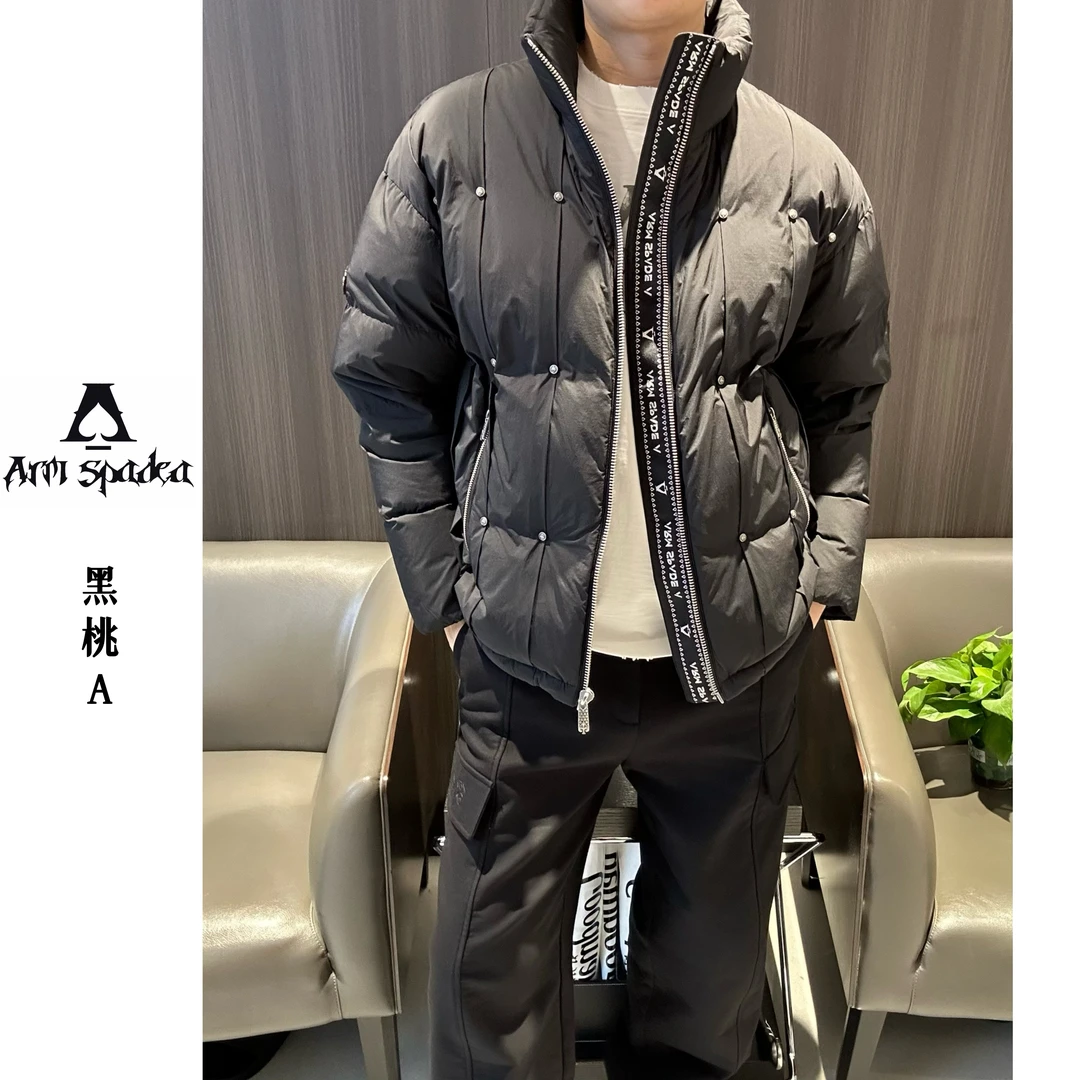 206 费雷黑桃A/25冬季新款男士立领定制面料时尚休闲羽绒服
