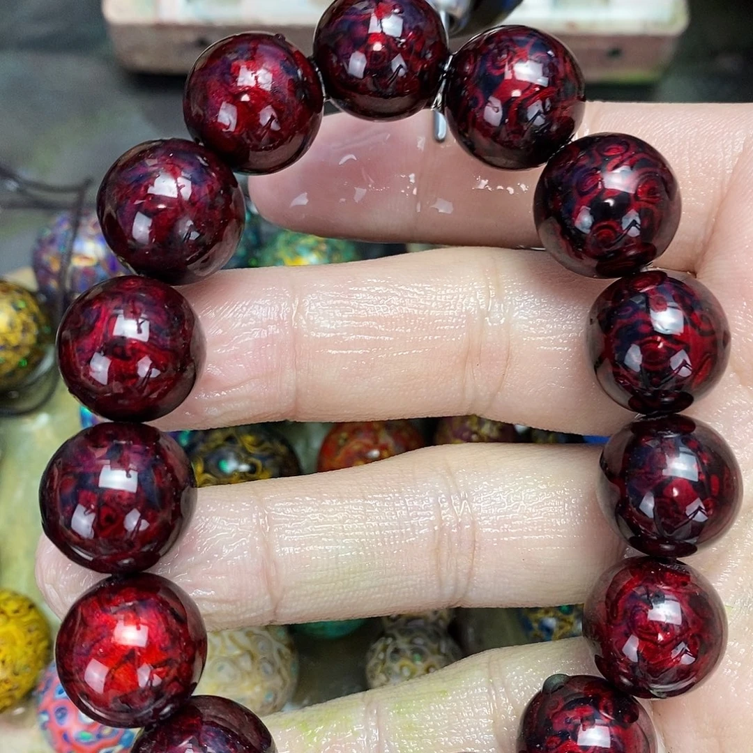 ****尼非遗手工 大漆工艺规格1.5cm 14颗一串