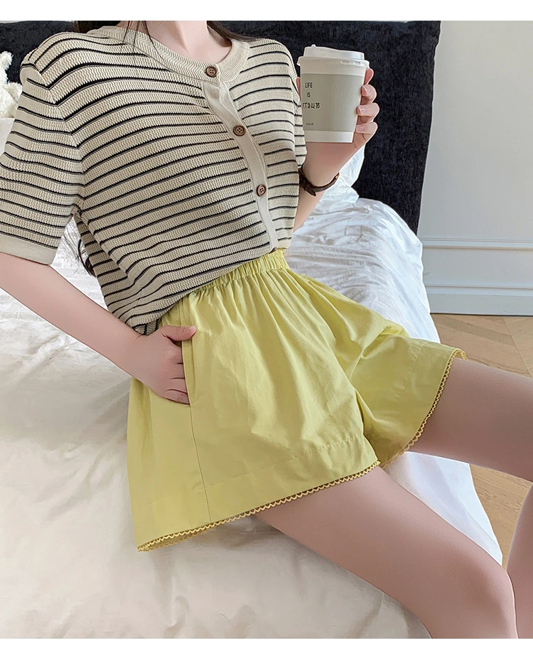 白色显瘦2025夏季花边裤脚裙裤宽松休闲裤千金清冷高腰慵懒风裤子