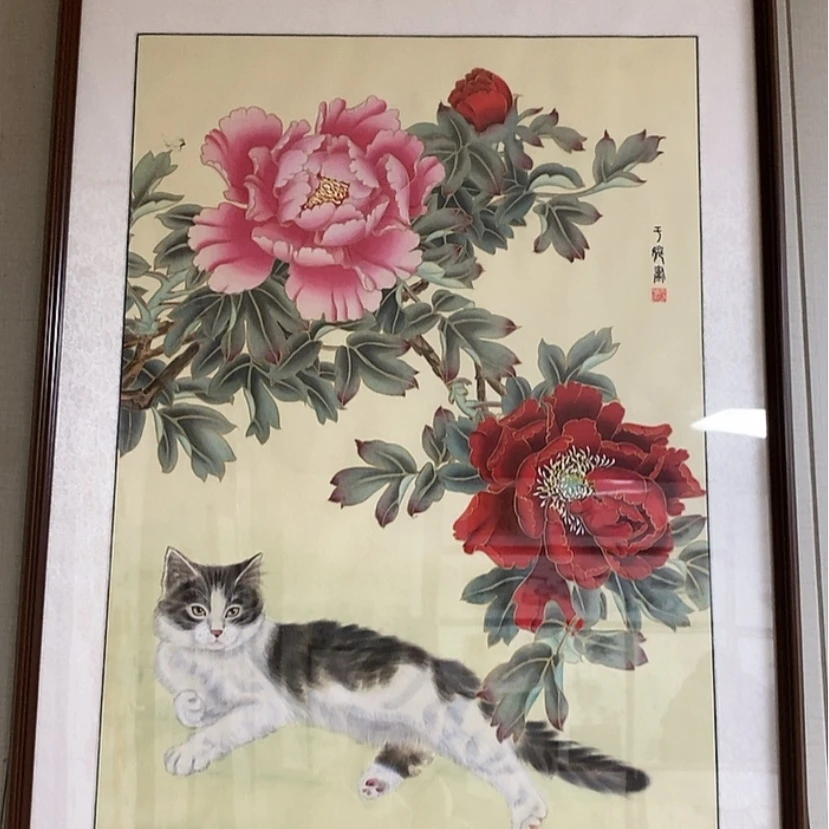 【闪购商品】国画手绘国画带框工笔绢画