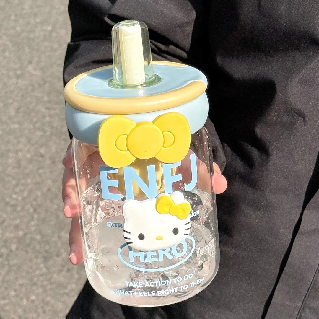 玻璃杯女生高颜值吸管水杯夏天2025新款耐高温家用办公室茶杯